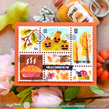 Collage d'affranchissement pour le jeu de timbres d'automne
