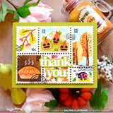 Collage d'affranchissement pour le jeu de timbres d'automne