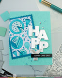 Overlapping Vertical Happy Word Die