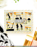 Postage Collage Airmail Stencil