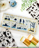 Postage Collage Golf Silhouettes Stamp Set