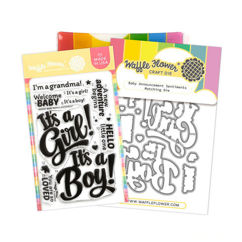 Baby Announcement Sentiments Combo