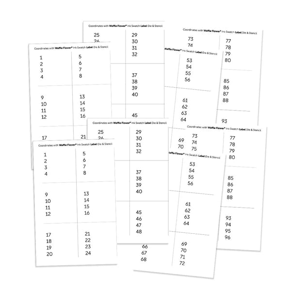 Numbers for Ink Swatch Label Die (2 sets of 1-96) – Bumbleberry ...