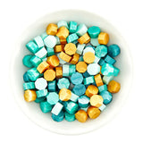 Mélange de perles de cire indispensable, bleu sarcelle, de la collection Sealed by Spellbinders