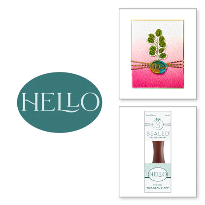 Oval Hello Wax Seal Stamp from the Propagation Garden Collection by Annie Williams