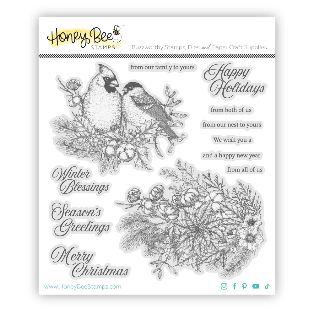 Winter Song 6x6 Rubber Cling Stamp Set