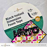 Black Instant Dimension Foam Tape - 1/16'' x 1/4'' x 15m