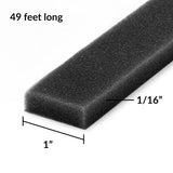 Black Instant Dimension Foam Tape - 1/16'' x 1'' x 15m