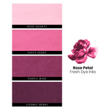 Lot d'encres à colorant frais pétale de rose