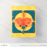 Hibiscus Motif Simple Coloring Stencil