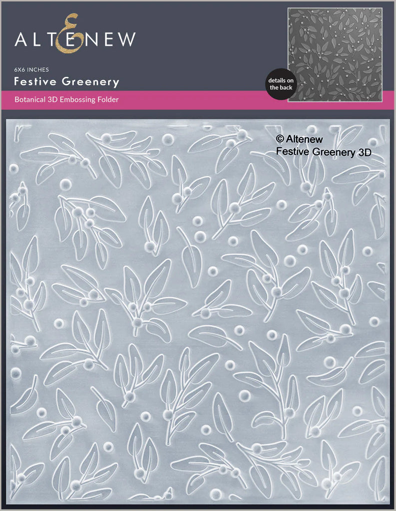 Festive Greenery 3D Embossing Folder