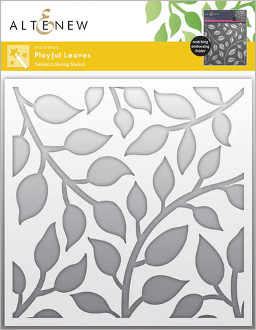 Playful Leaves Simple Coloring Stencil