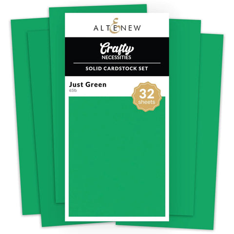 Ensemble de papier cartonné uni - Juste vert (32 feuilles/ensemble)