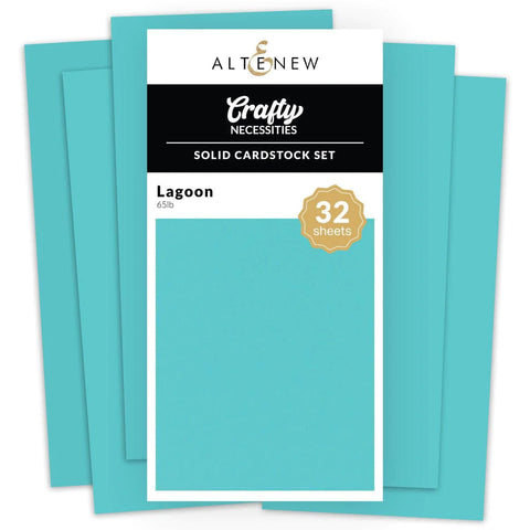 Ensemble de papier cartonné uni - Lagon (32 feuilles/ensemble)