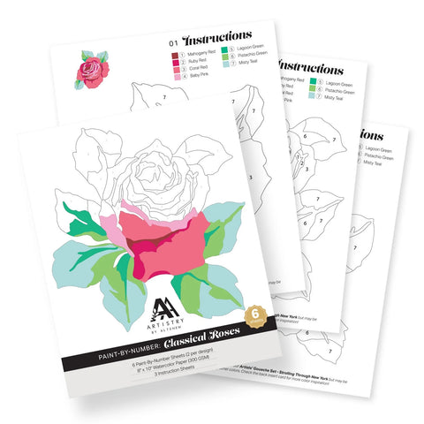 Paint-by-Number: Classical Roses (3 Sheets)