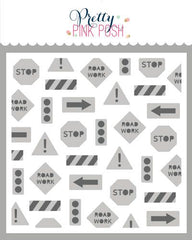 Layered Street Signs Stencil (2 Lyr)