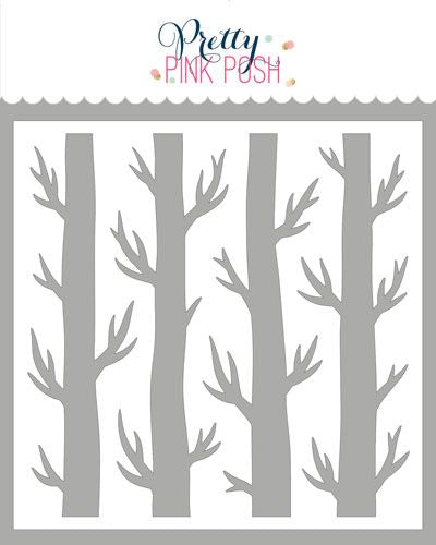Spooky Trees Background Stencil