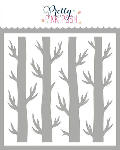Spooky Trees Background Stencil