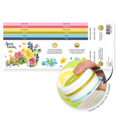 Round Ink Pads Label Set - Deco Garden