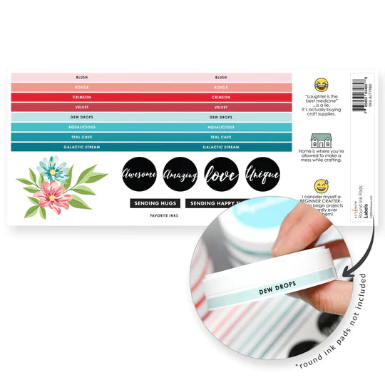 Round Ink Pads Label Set - Red Sunset, Sweet Dreams