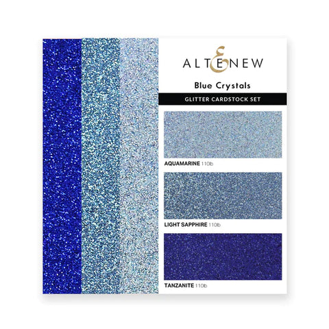 Glitter Gradient Cardstock Set - Blue Crystals