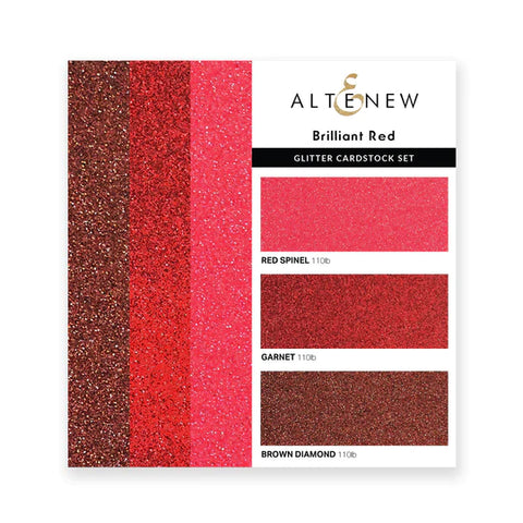 Glitter Gradient Cardstock Set - Brilliant Red