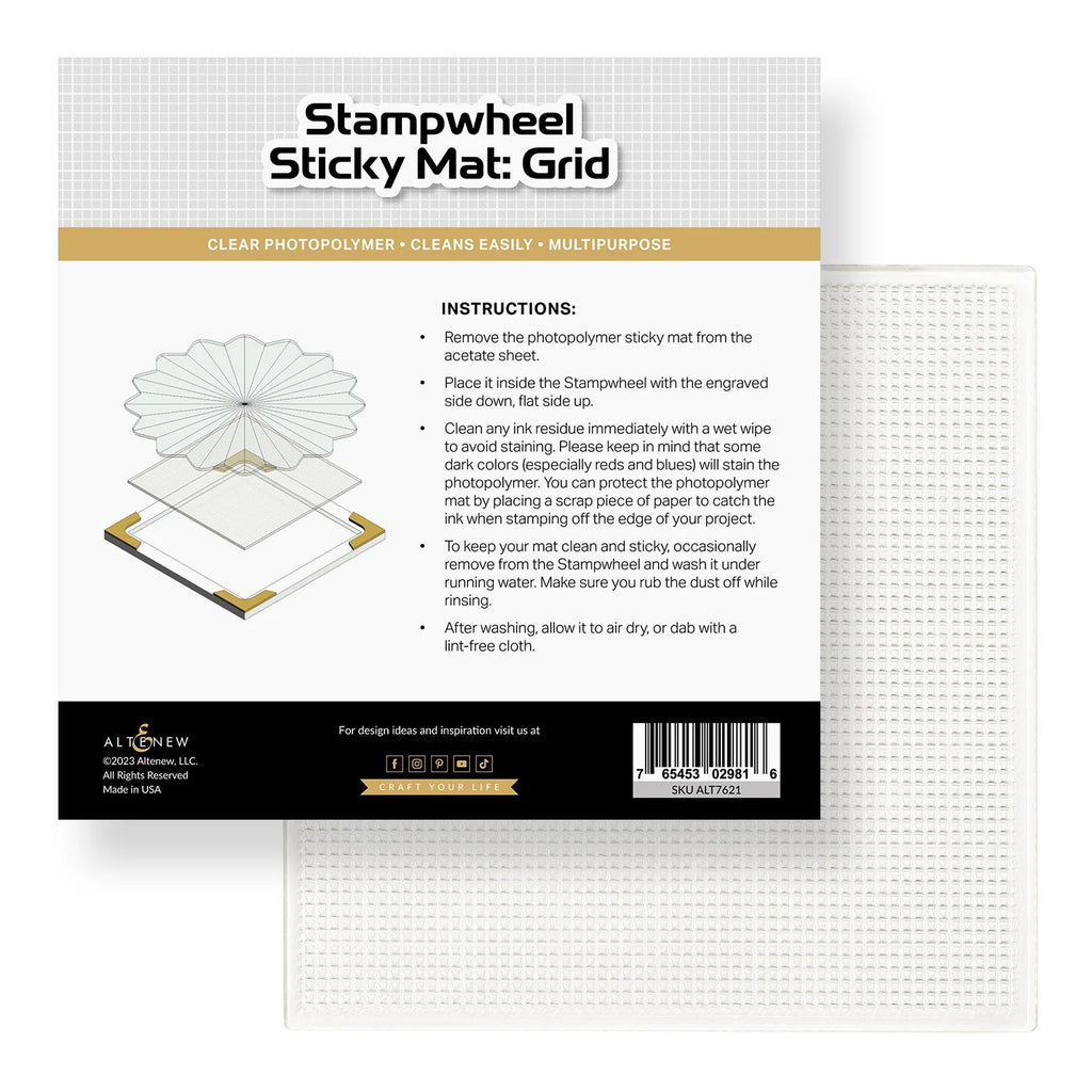 Stampwheel - Low Tack Sticky Mat: Grid