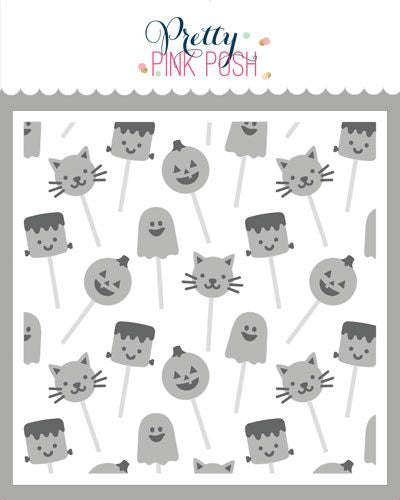 Halloween Cake Pops Stencil (3 Lyr)