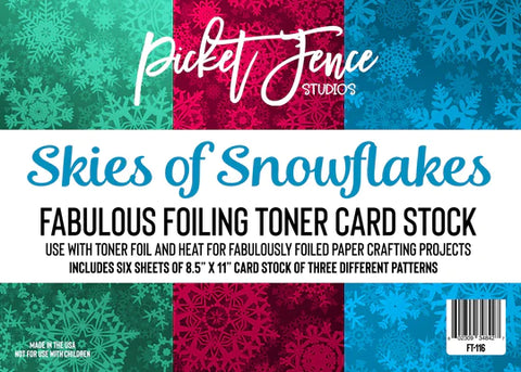 Fabulous Foiling Toner Card Stock (6 pk)-Skies of Snowflakes