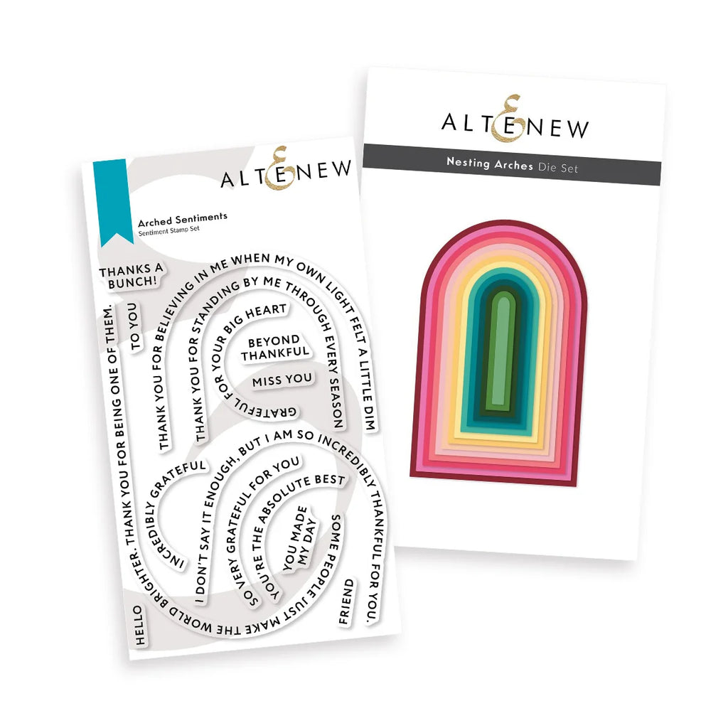 Arched Sentiments Stamp & Die Bundle
(Arched Sentiments Stamp Set + Nesting Arches Die Set)
