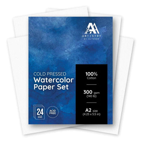 Watercolor Paper Set (A2 loose sheets) - Cold Pressed