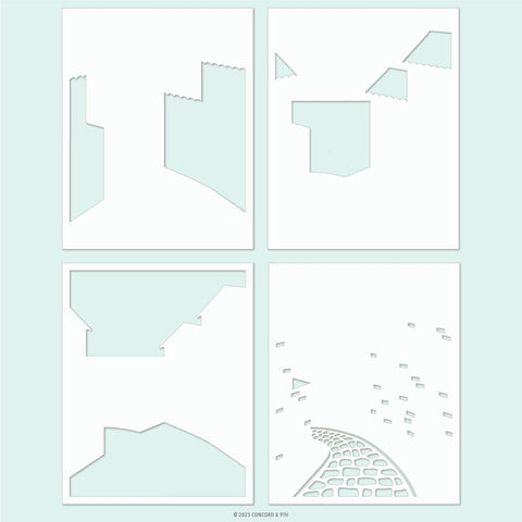 Seaside Stencil Pack (4 qty; 4.75 x 6)
