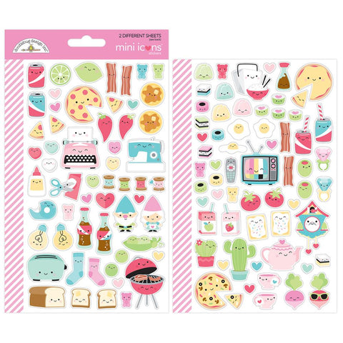 Doodlebug Icon Cardstock Stickers - Punny