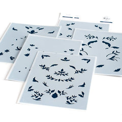 Folk Floral Print layering stencil set - RETIRING