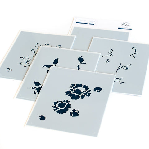 Joyful Peonies layering stencils - RETIRING
