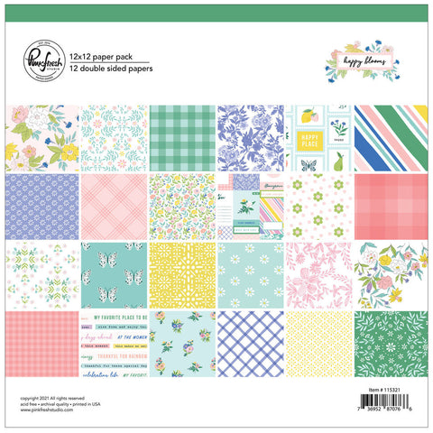 Happy Blooms: 12 x 12 collection paper pack