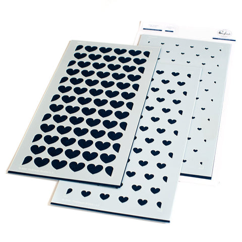 Slimline Hearts Builder Layering Stencil - RETIRING