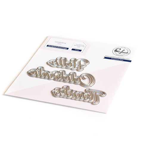 Scripted greetings die set - RETIRING