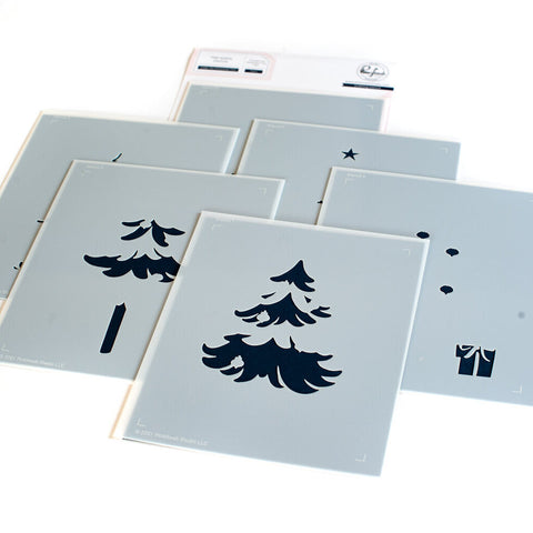 Under the Christmas Tree layering stencil set - RETIRING