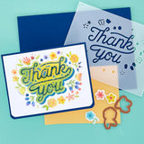 Floral Thank You Stencil and Die Bundle from the Layered Stencils Collection by Spellbinders