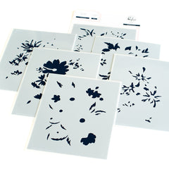 Pochoir de superposition de marguerites peintes