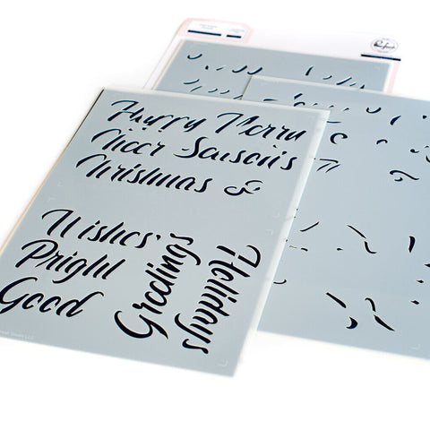 Brushed Sentiments Holiday stencils - RETIRING