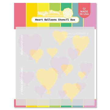 Heart Balloons Stencil Duo