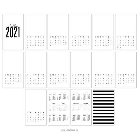 2021 Calendar (Pre-Printed)