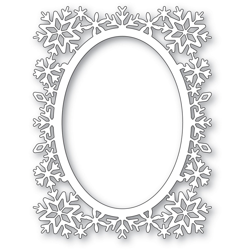 Matrice de découpe à cadre ovale en forme de flocon de neige en diamant
