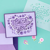 Floral Thank You Stencil and Die Bundle from the Layered Stencils Collection by Spellbinders