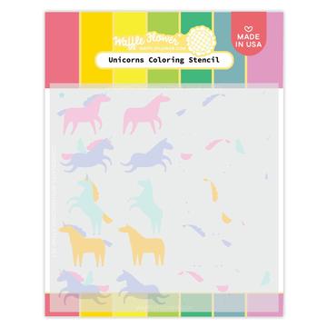 Unicorns Coloring Stencil