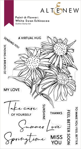 Paint-A-Flower: White Swan Echinacea Outline Stamp Set