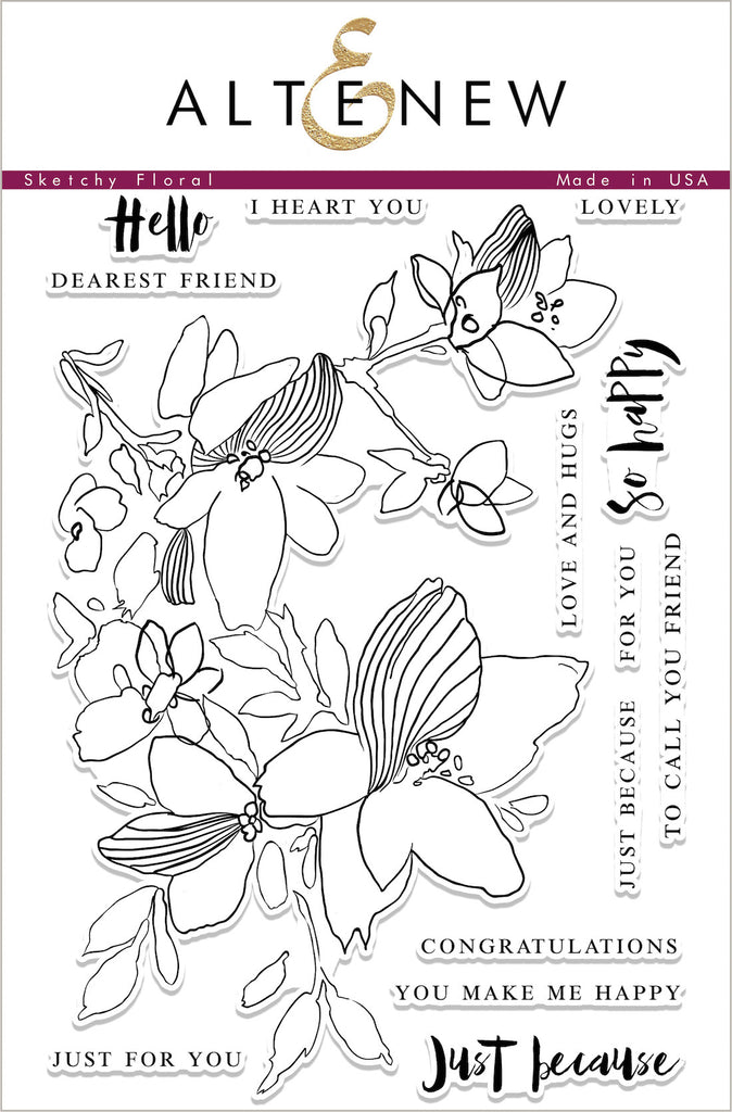 Sketchy Floral Stamp Set
