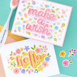Floral Hello Stencil and Die Bundle from the Layered Stencils Collection by Spellbinders